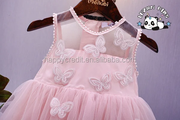 LEZONKIDS - Butterfly Sleeveless Patches Dress Girls Birthday  Party Dress Princess TuTu Dress for 2-14 Years